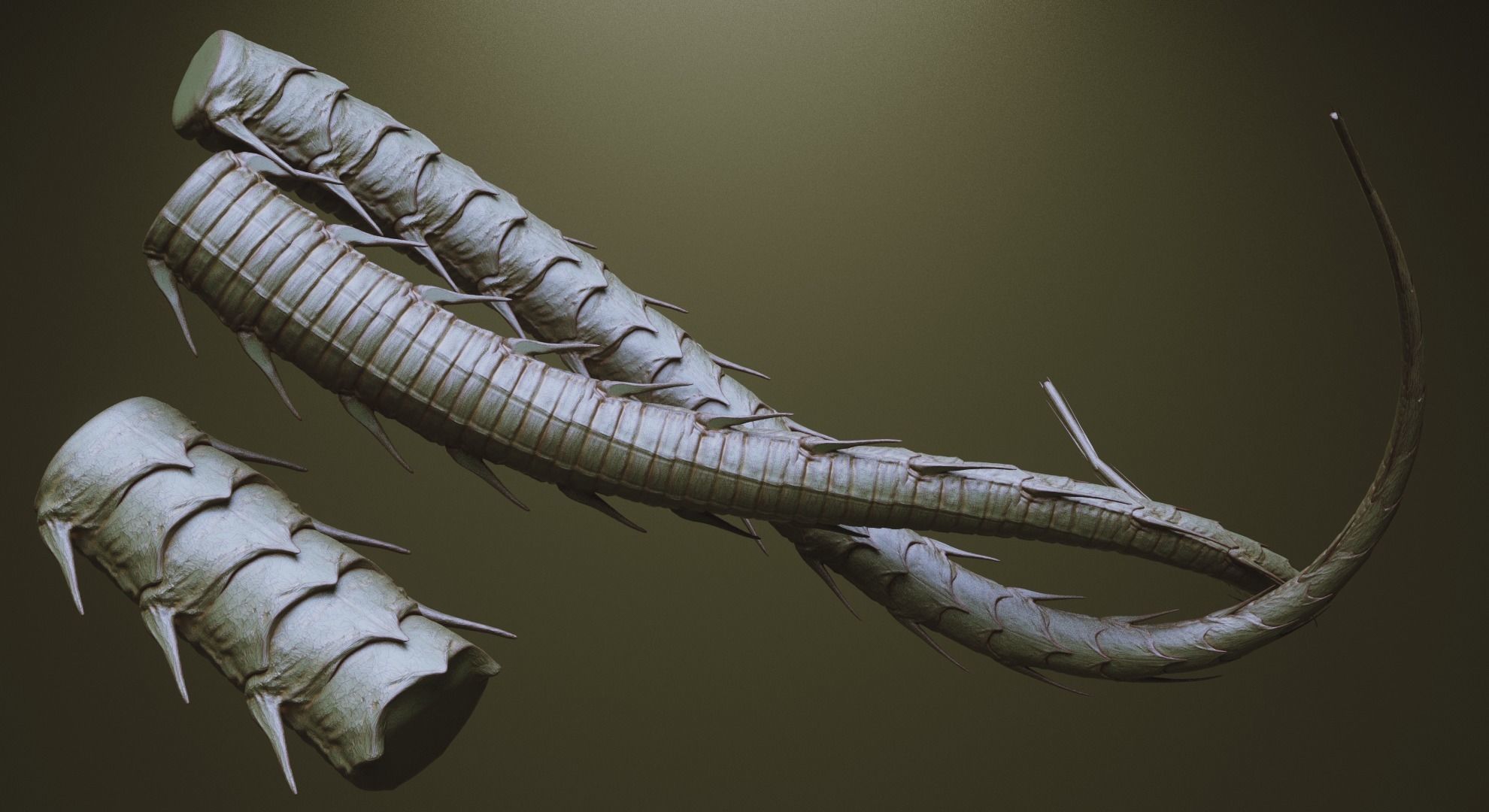 TENTACLES - 40 types in ZBrush brushes and OBJs 3D model_16