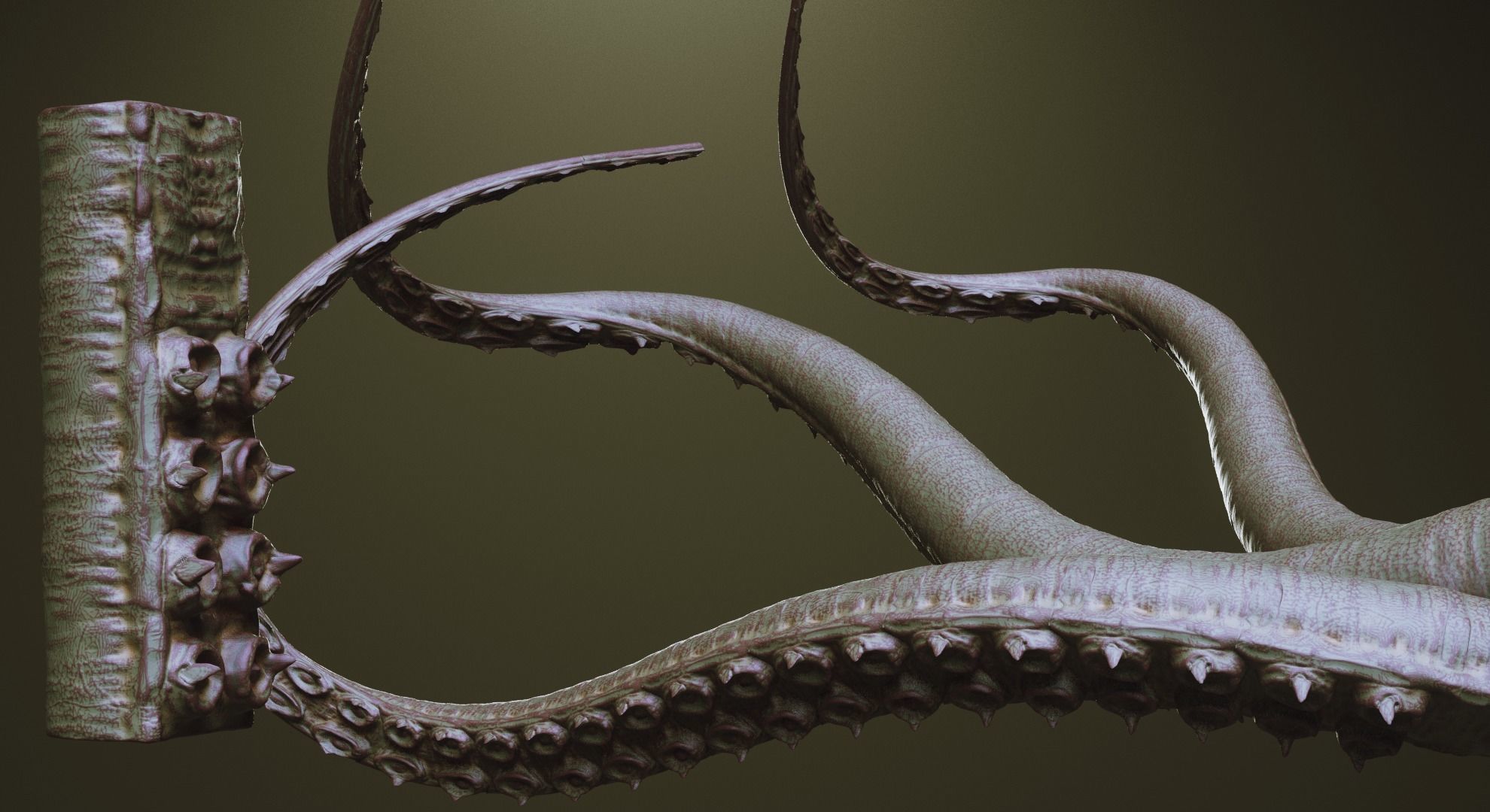 TENTACLES - 40 types in ZBrush brushes and OBJs 3D model_29