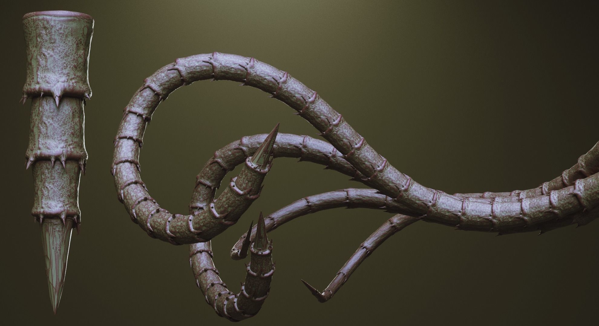 TENTACLES - 40 types in ZBrush brushes and OBJs 3D model_7