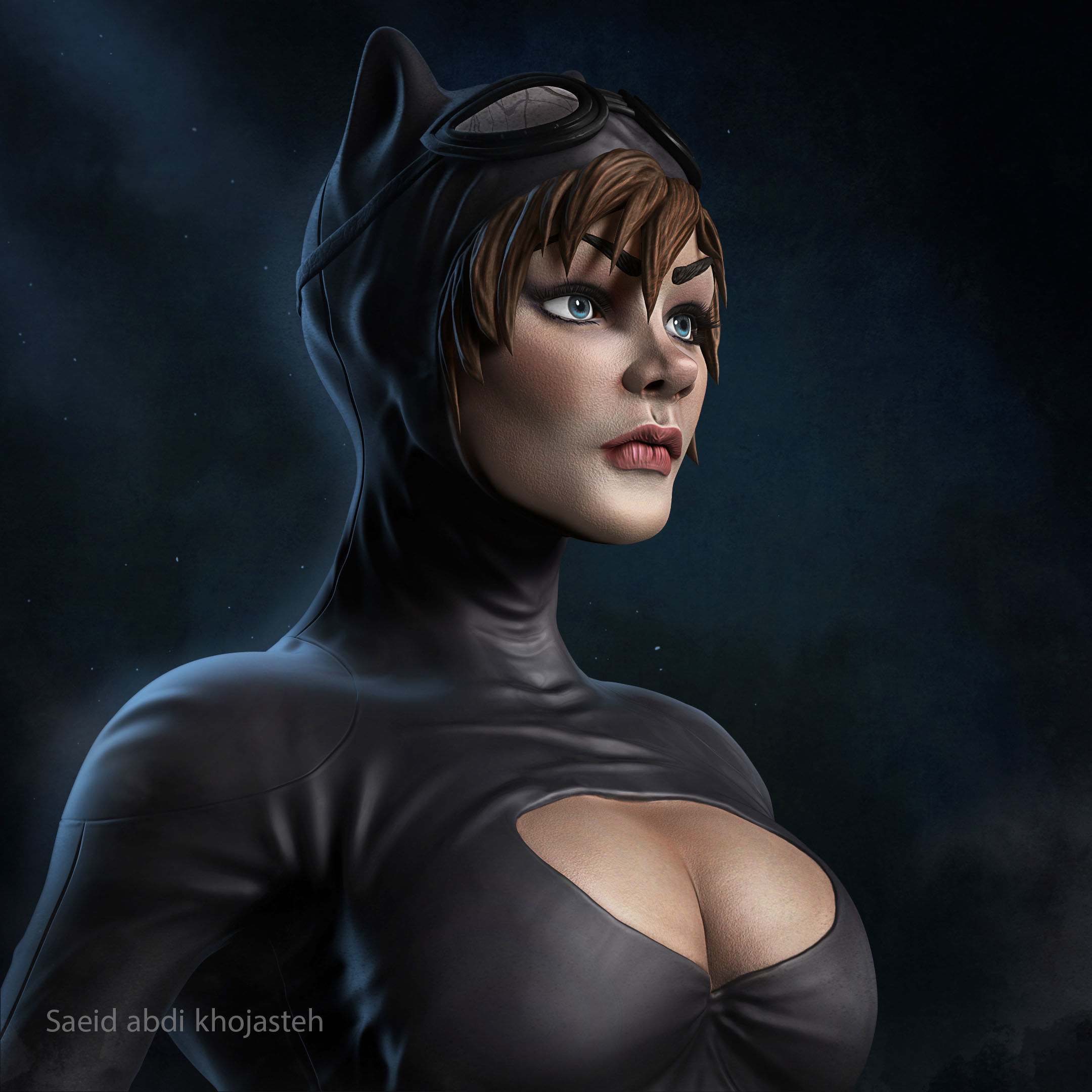 Catwoman character zbrush 3D model_2