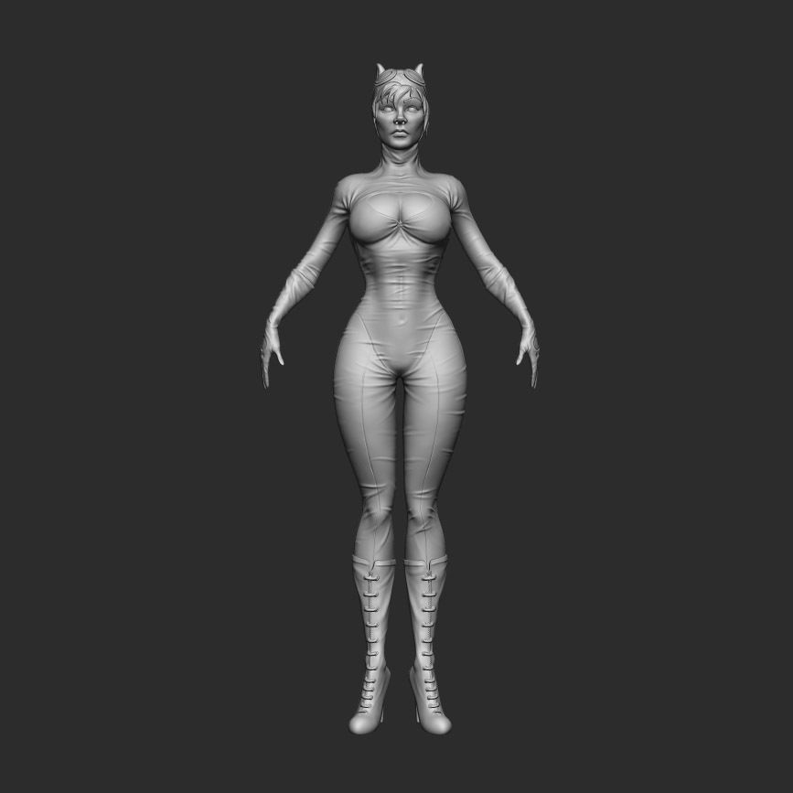 Catwoman character zbrush 3D model_8