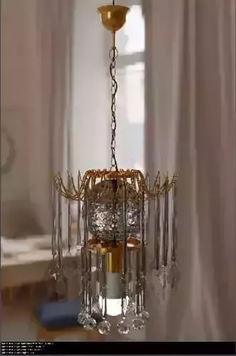 chandelier with crystals hanging from it