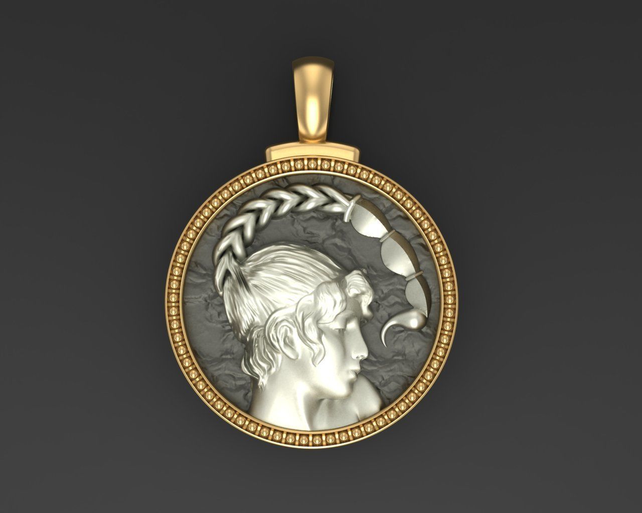 Horoscope Zodiac sign Scorpio pendant 3D print model_1