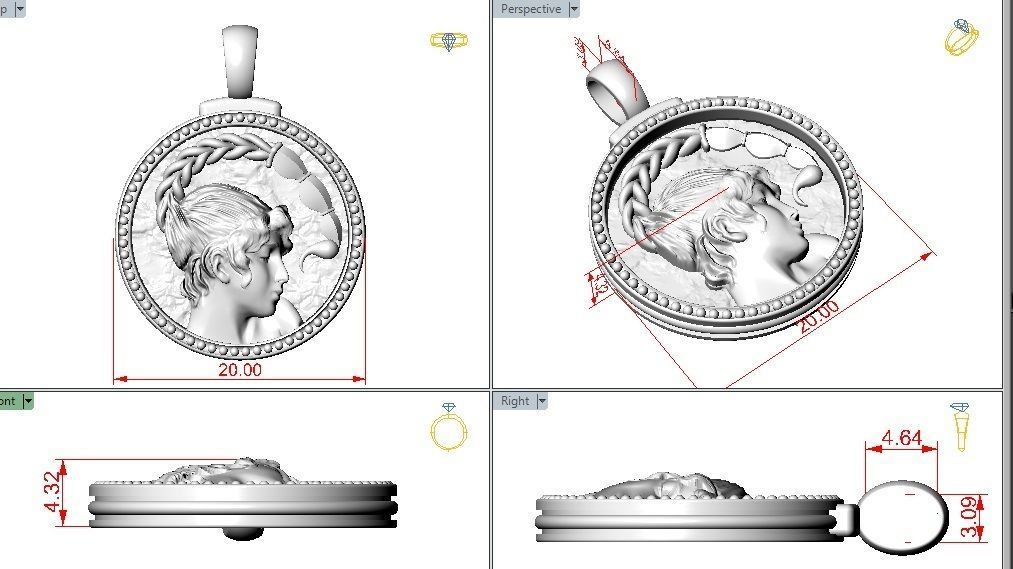 Horoscope Zodiac sign Scorpio pendant 3D print model_3