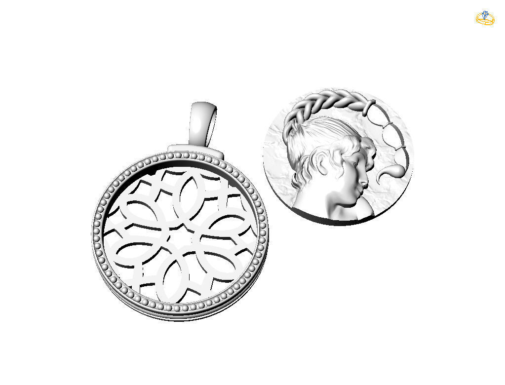 Horoscope Zodiac sign Scorpio pendant 3D print model_49