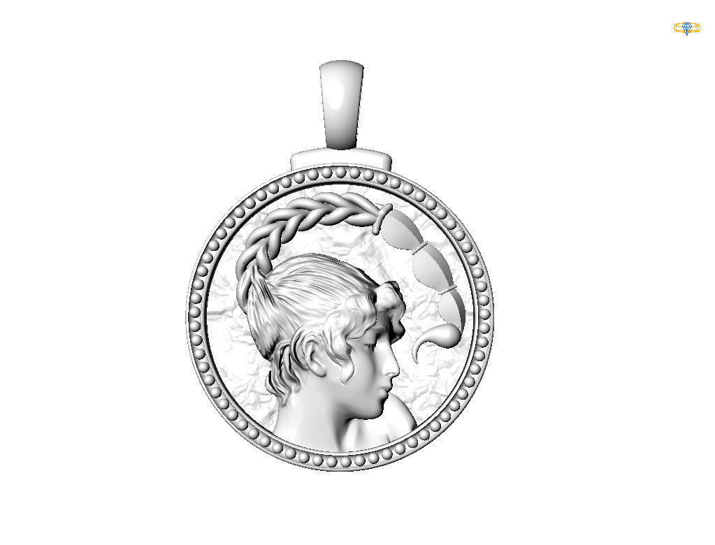 Horoscope Zodiac sign Scorpio pendant 3D print model_6