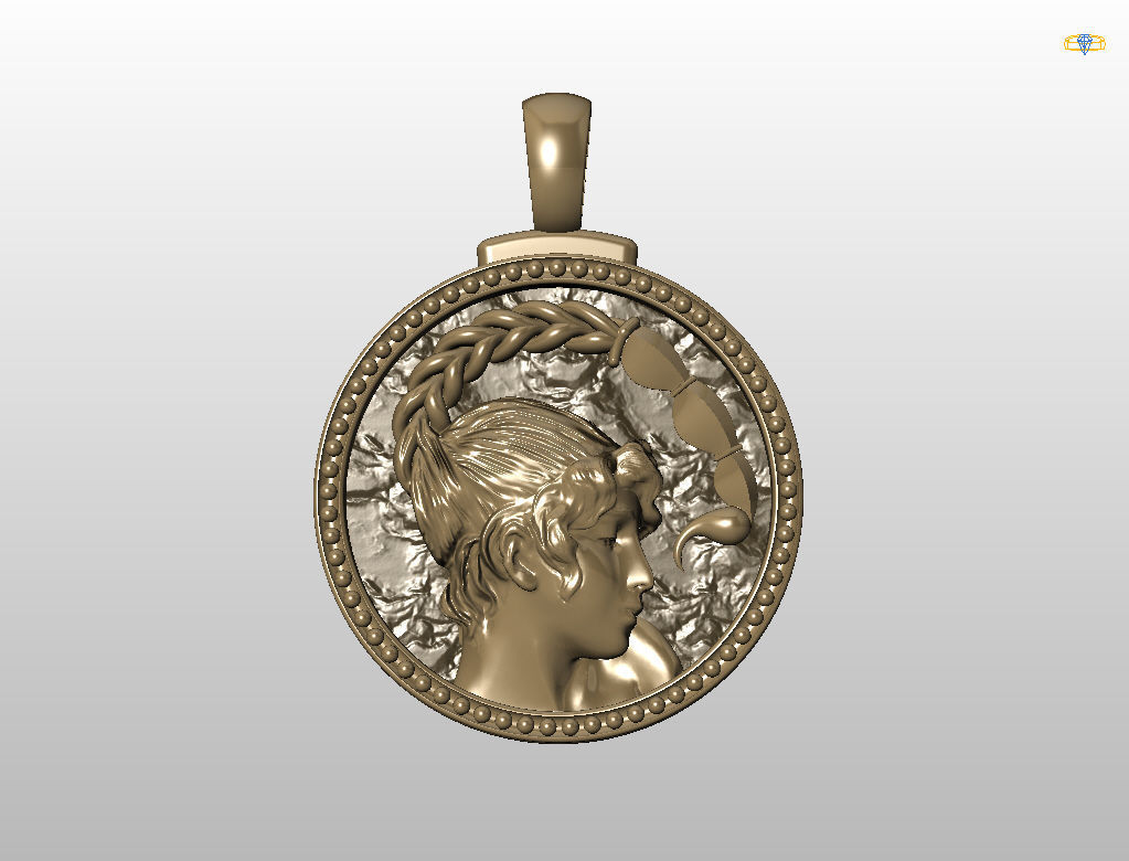 Horoscope Zodiac sign Scorpio pendant 3D print model_23