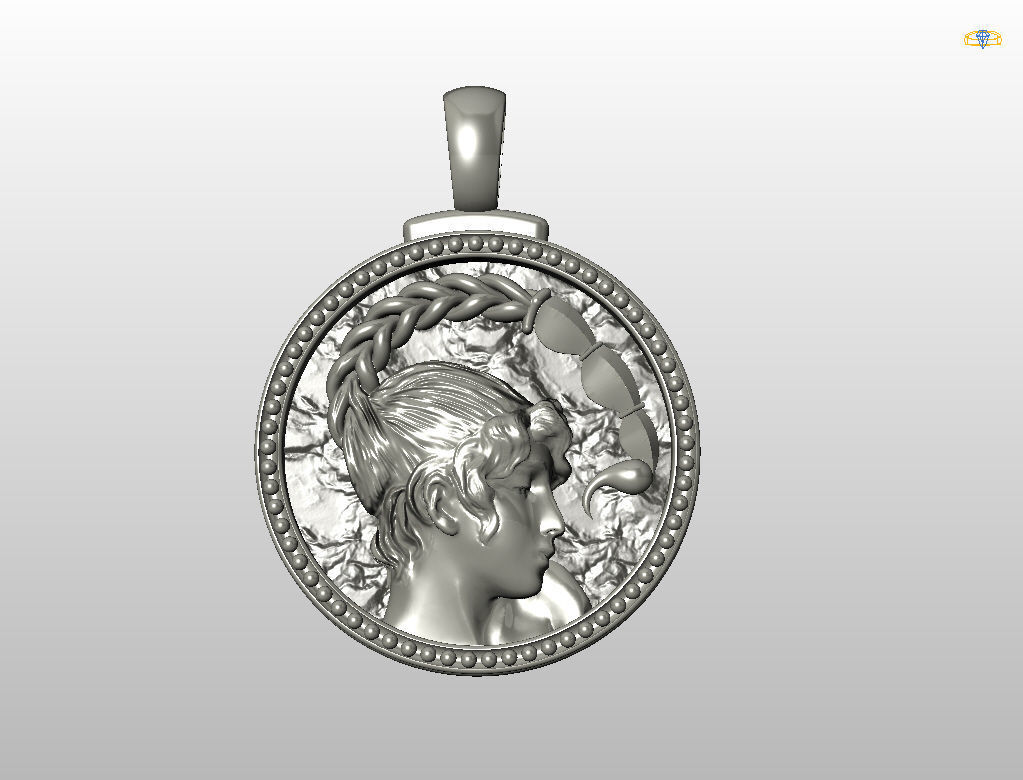Horoscope Zodiac sign Scorpio pendant 3D print model_5
