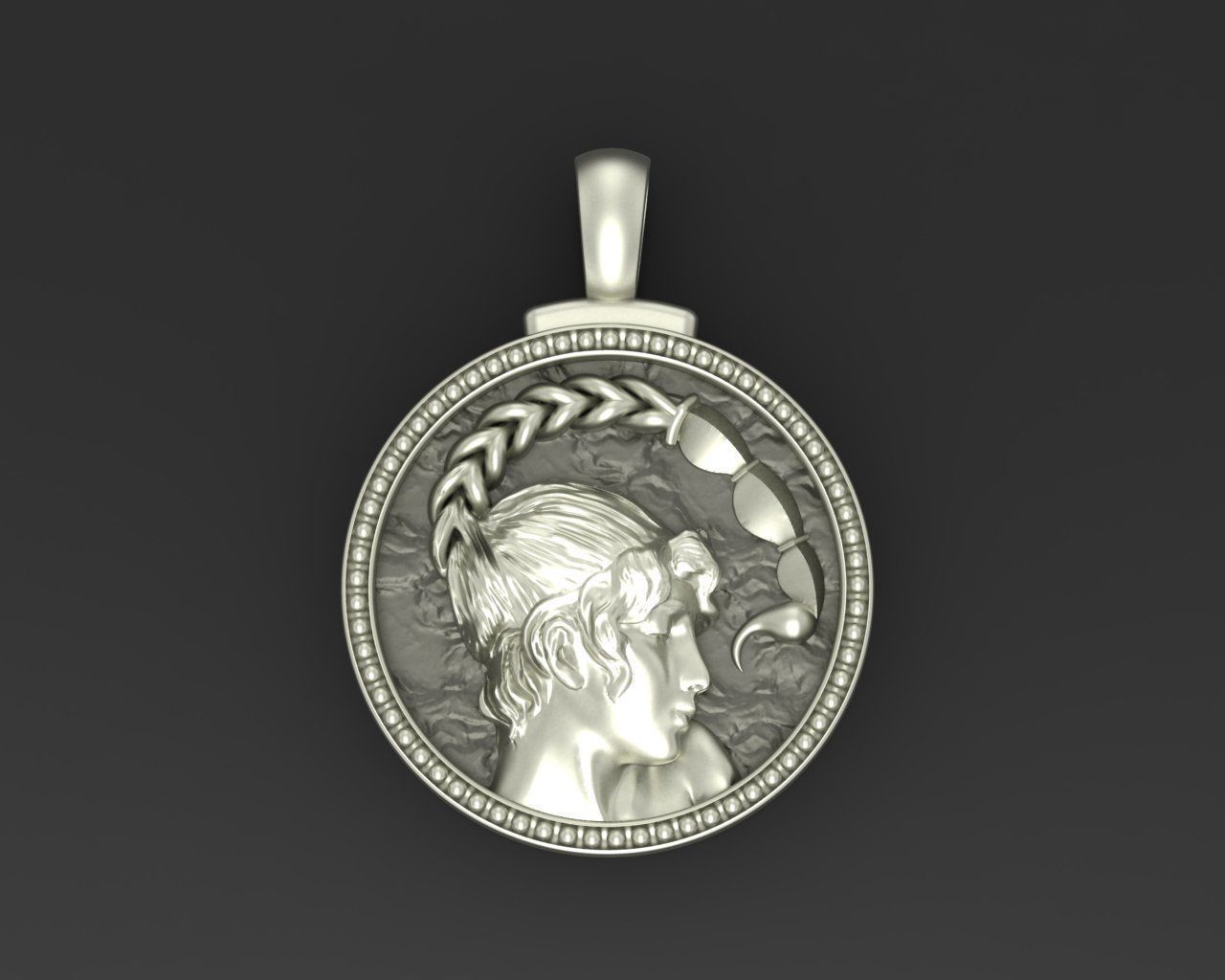 Horoscope Zodiac sign Scorpio pendant 3D print model_2
