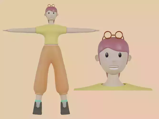 3D Character cute girl 
