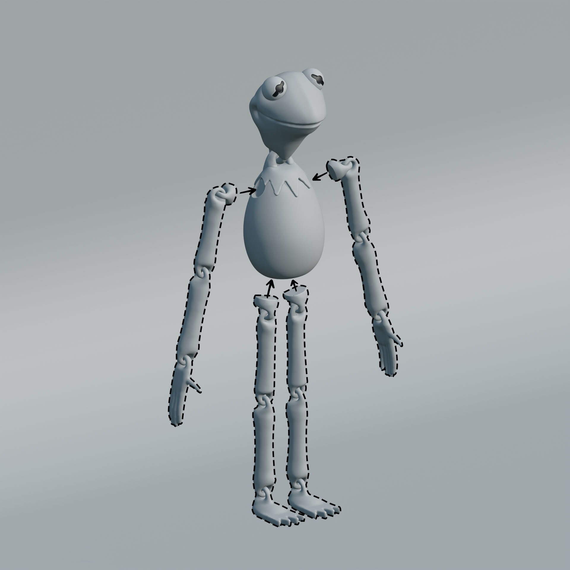 KERMIT FROG FLEXI PRINT-IN-PLACE 3D print model_2