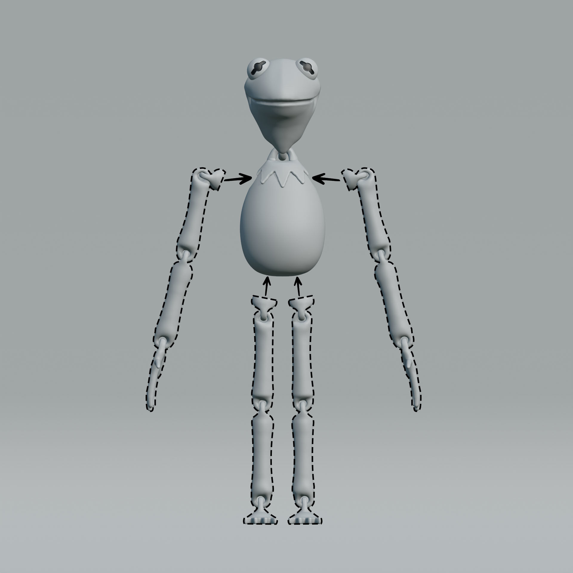KERMIT FROG FLEXI PRINT-IN-PLACE 3D print model_3