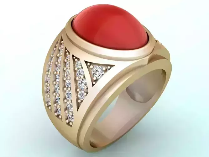 Oval stone ring - Mens rings - N576