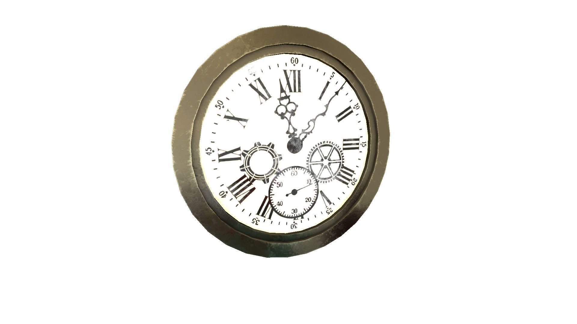 Round Shaped Wall Clock Free low-poly 3D model_1