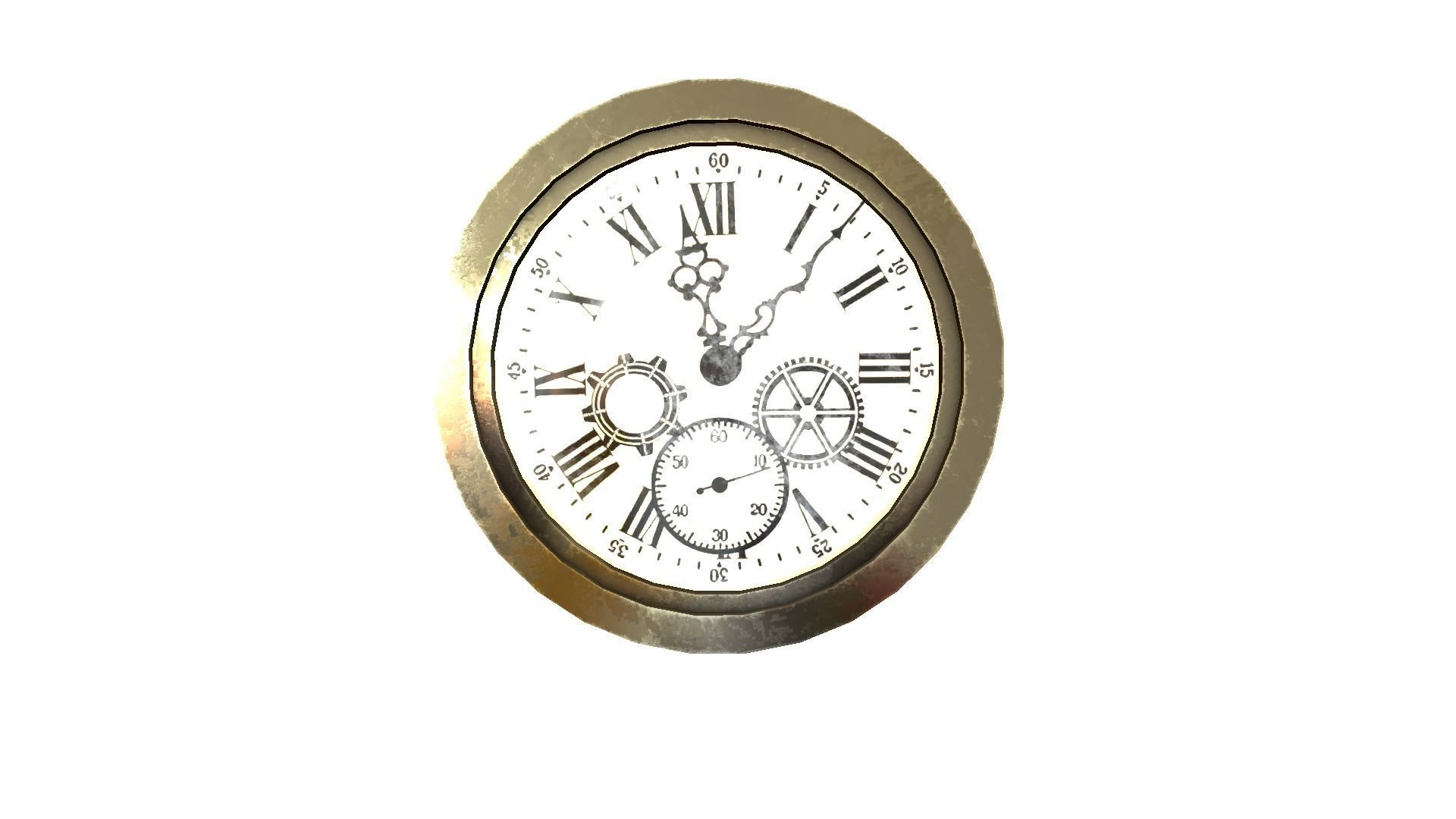 Round Shaped Wall Clock Free low-poly 3D model_3