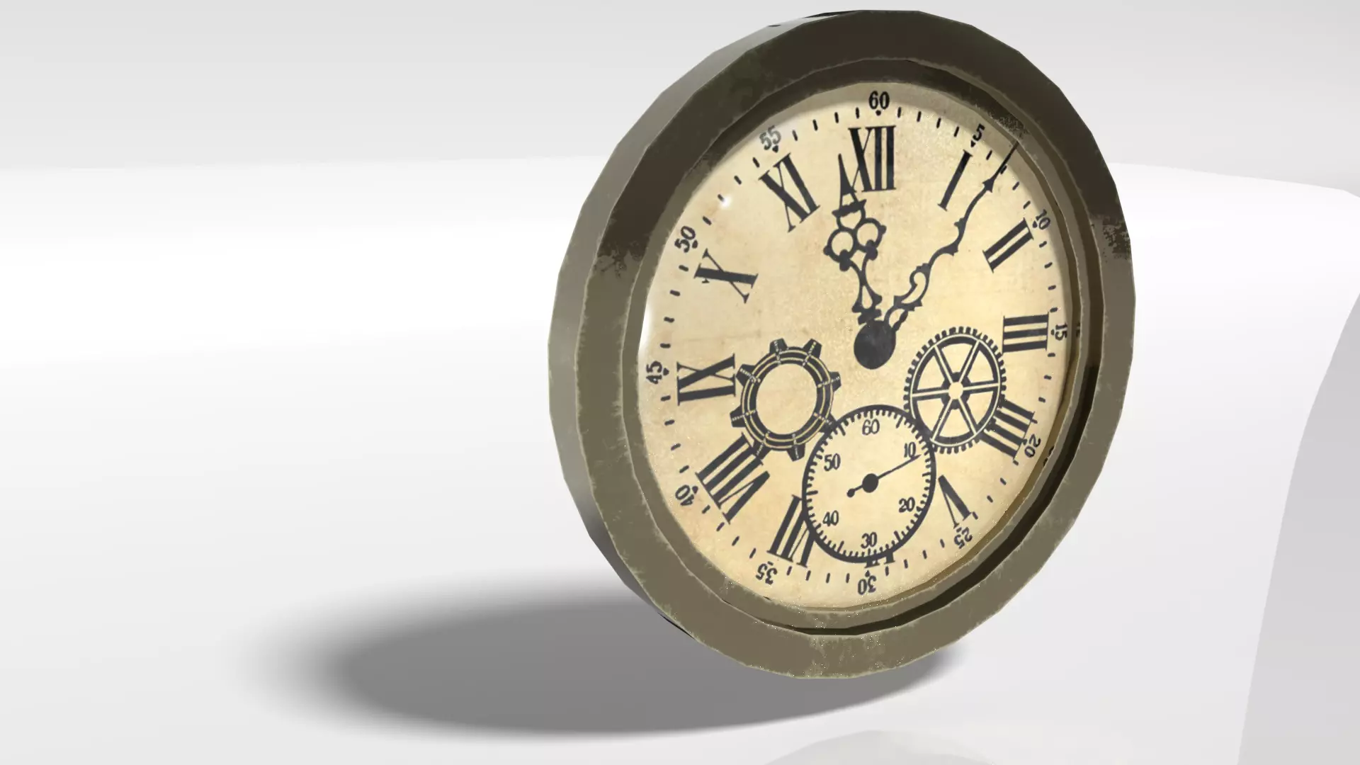 Round Shaped Wall Clock Free low-poly 3D model_0