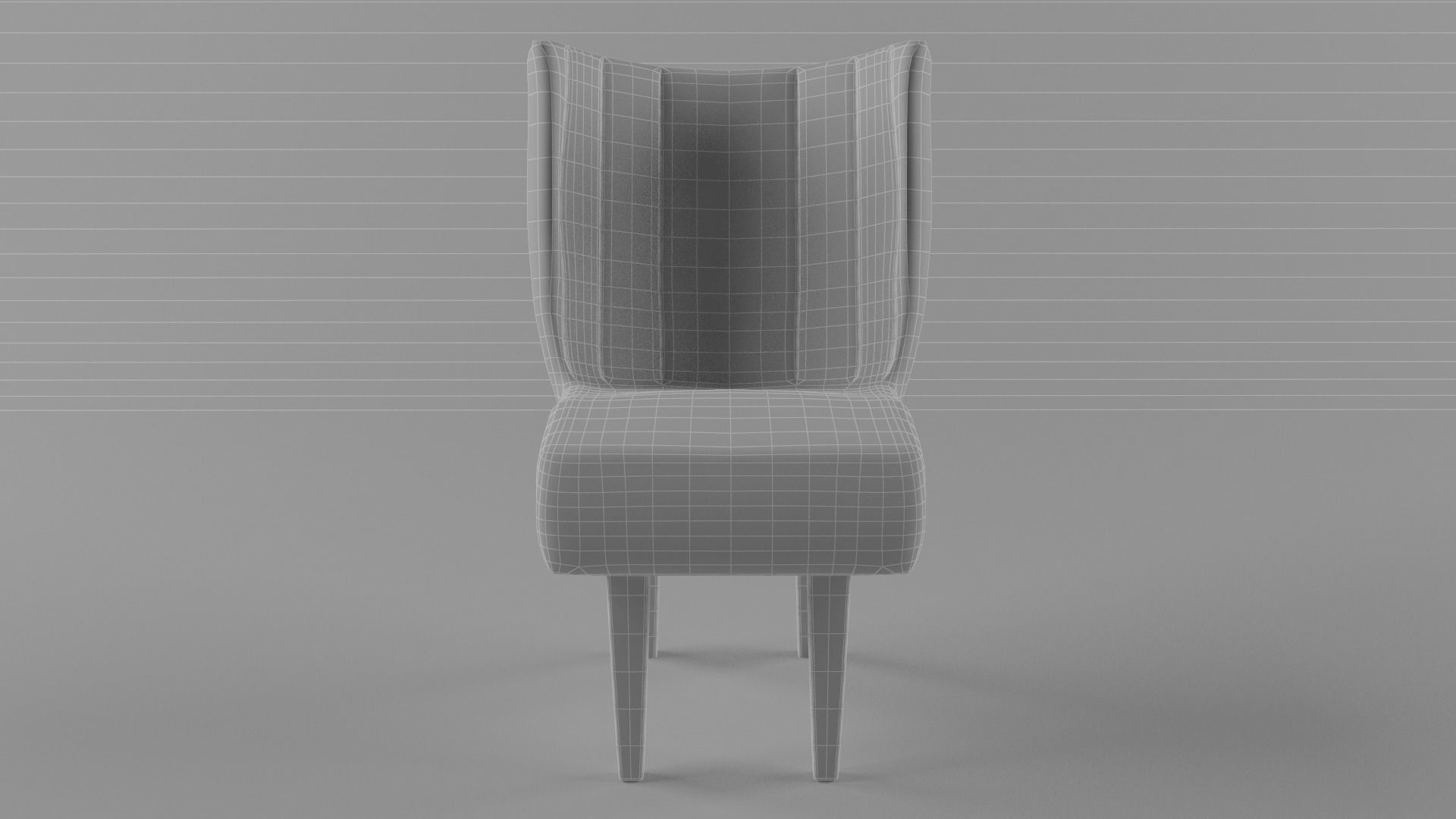 chair dining with wooden legs 3D model_5