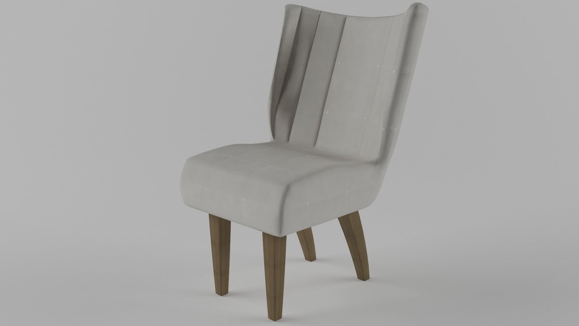 chair dining with wooden legs 3D model_1