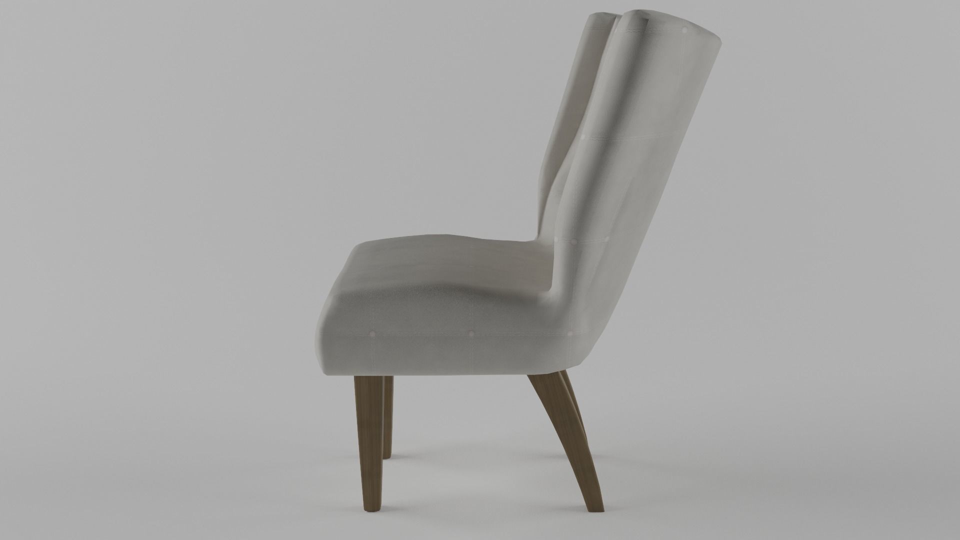 chair dining with wooden legs 3D model_2