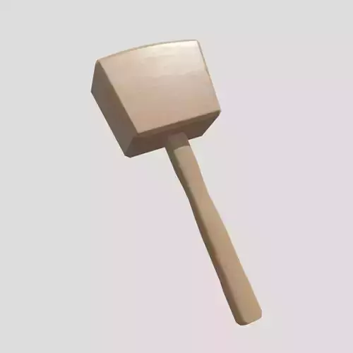 Wooden Hammer Low-poly 3D model