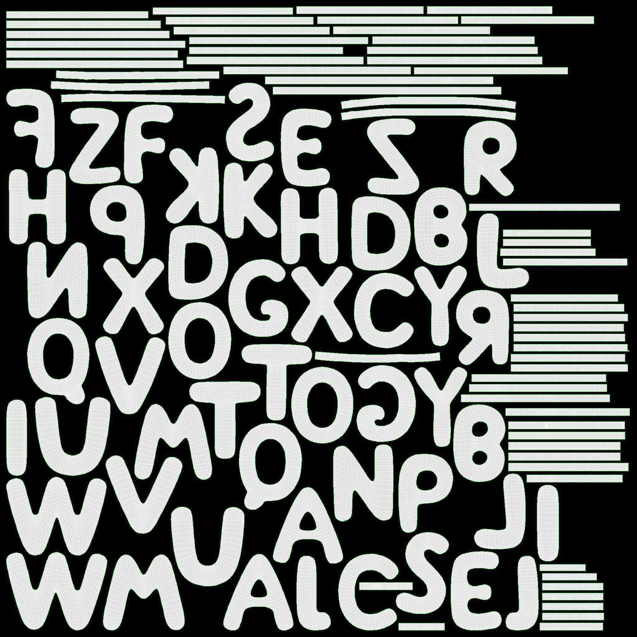 Alphabet letter set 01 3D model_10