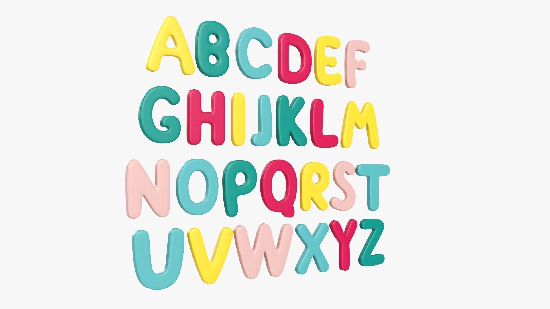 Alphabet letter set 01 3D model_1