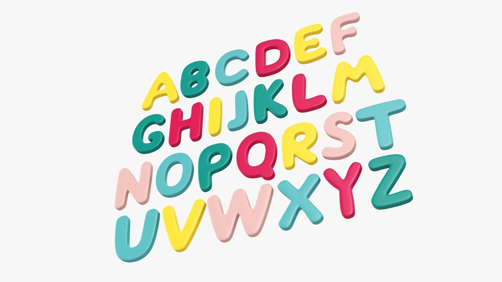 Alphabet letter set 01 3D model_2