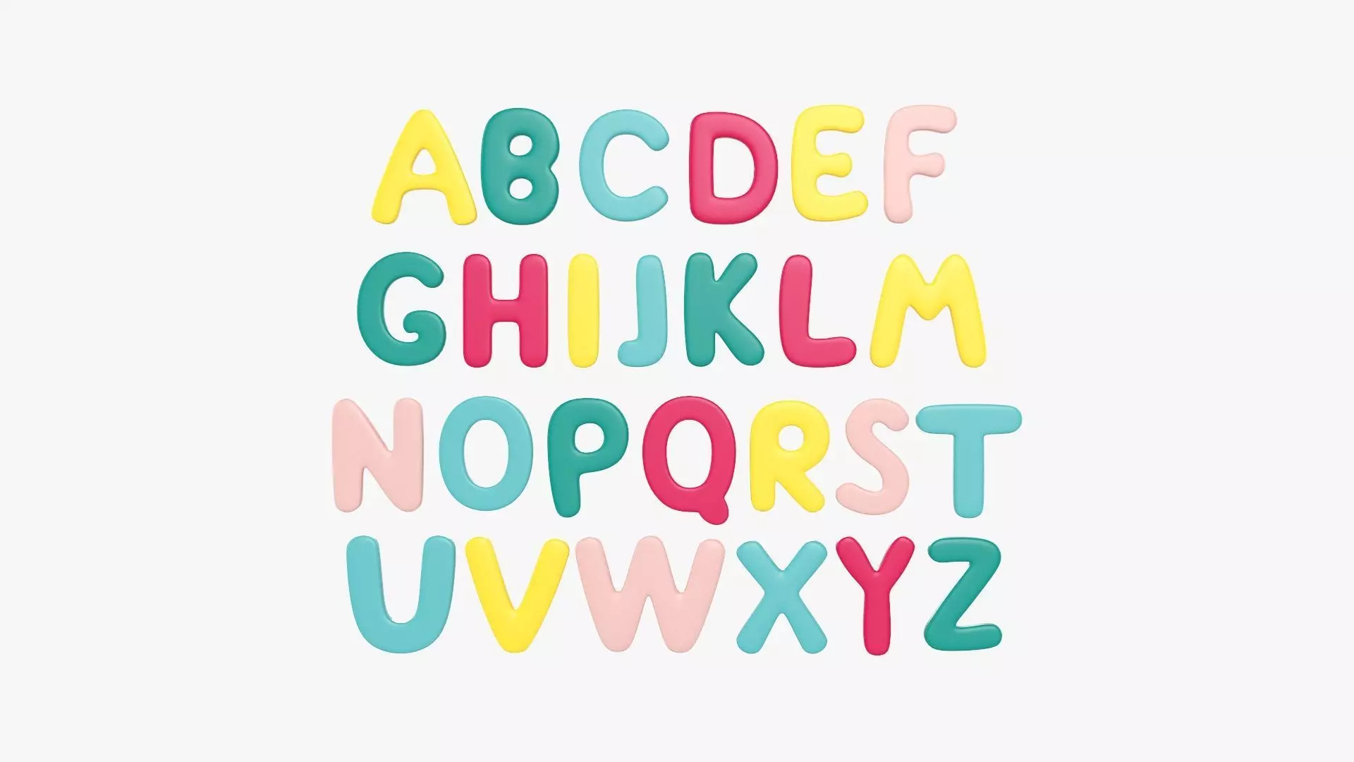 Alphabet letter set 01 3D model_0