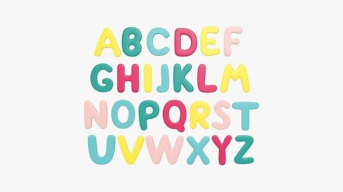 Alphabet letter set 01 3D model