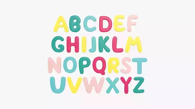Alphabet letter set 01 3D model
