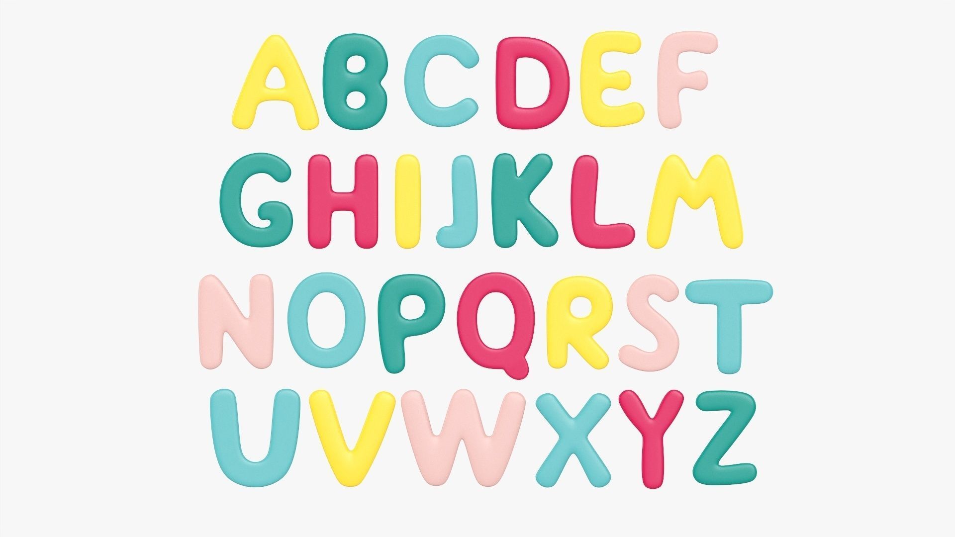 Alphabet letter set 01 3D model_3