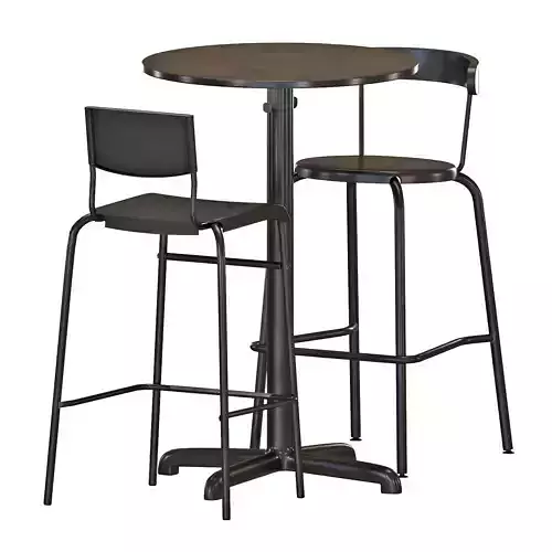 STENSELE Bar Table And Stools 3D model