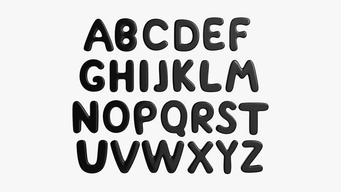 Alphabet letter set 04 3D model