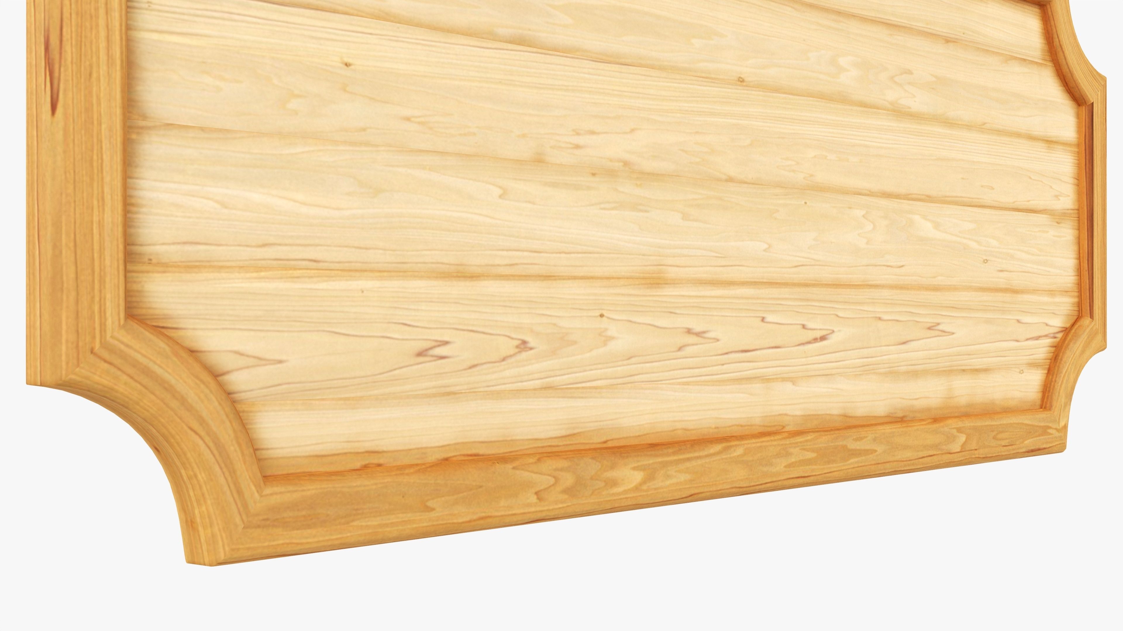 Wooden plate decorative  3D model_4