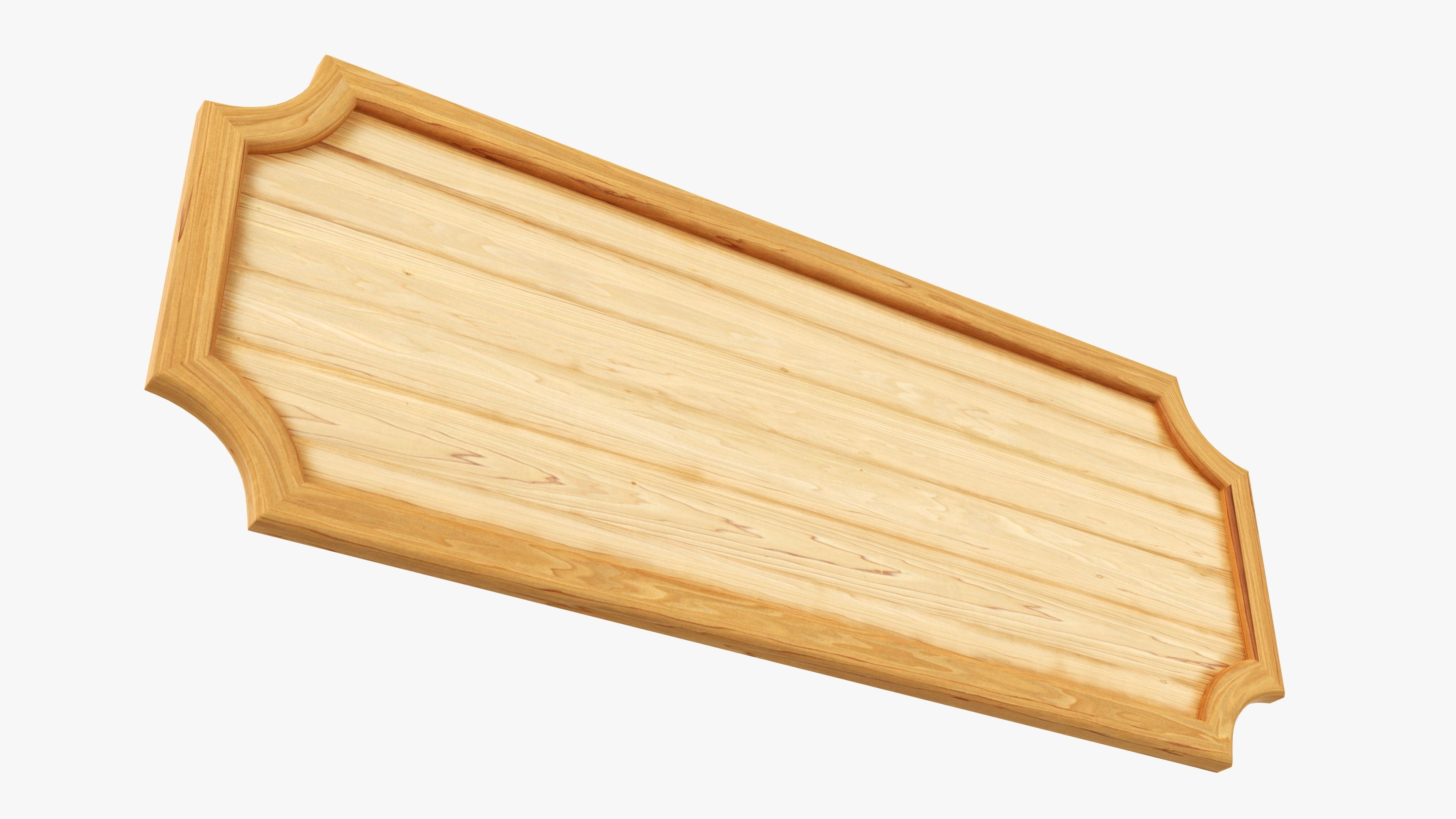 Wooden plate decorative  3D model_3