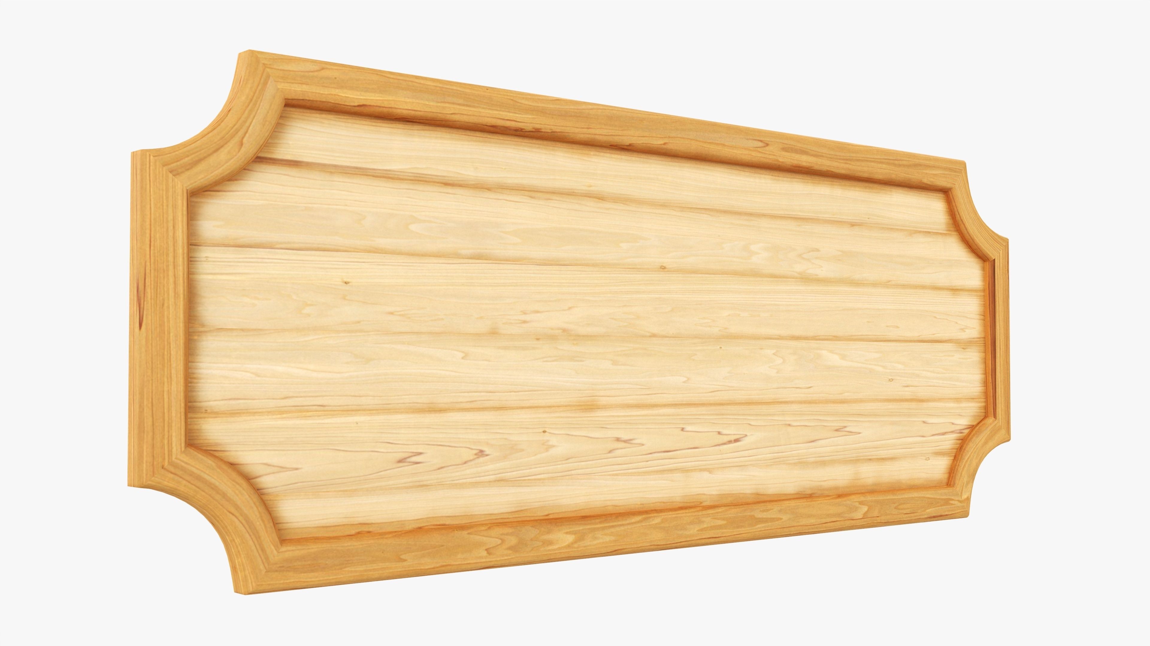 Wooden plate decorative  3D model_1