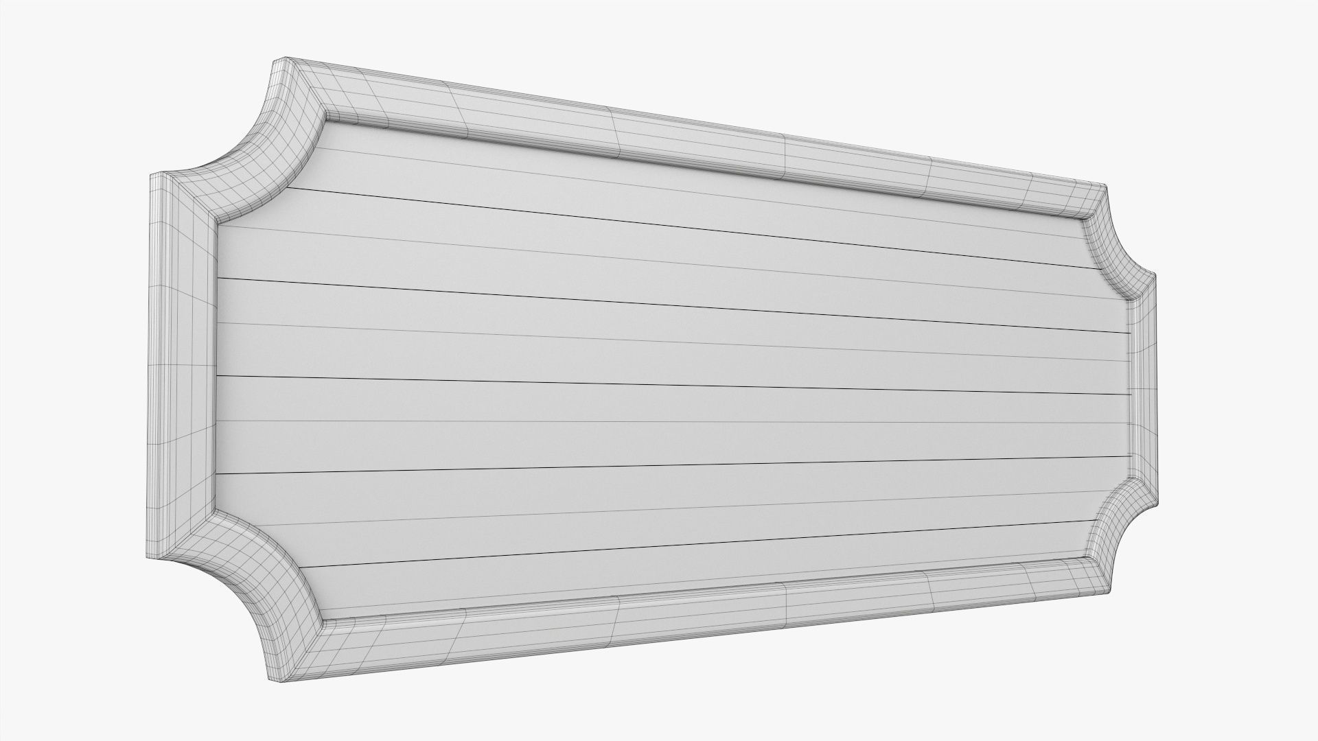 Wooden plate decorative  3D model_6