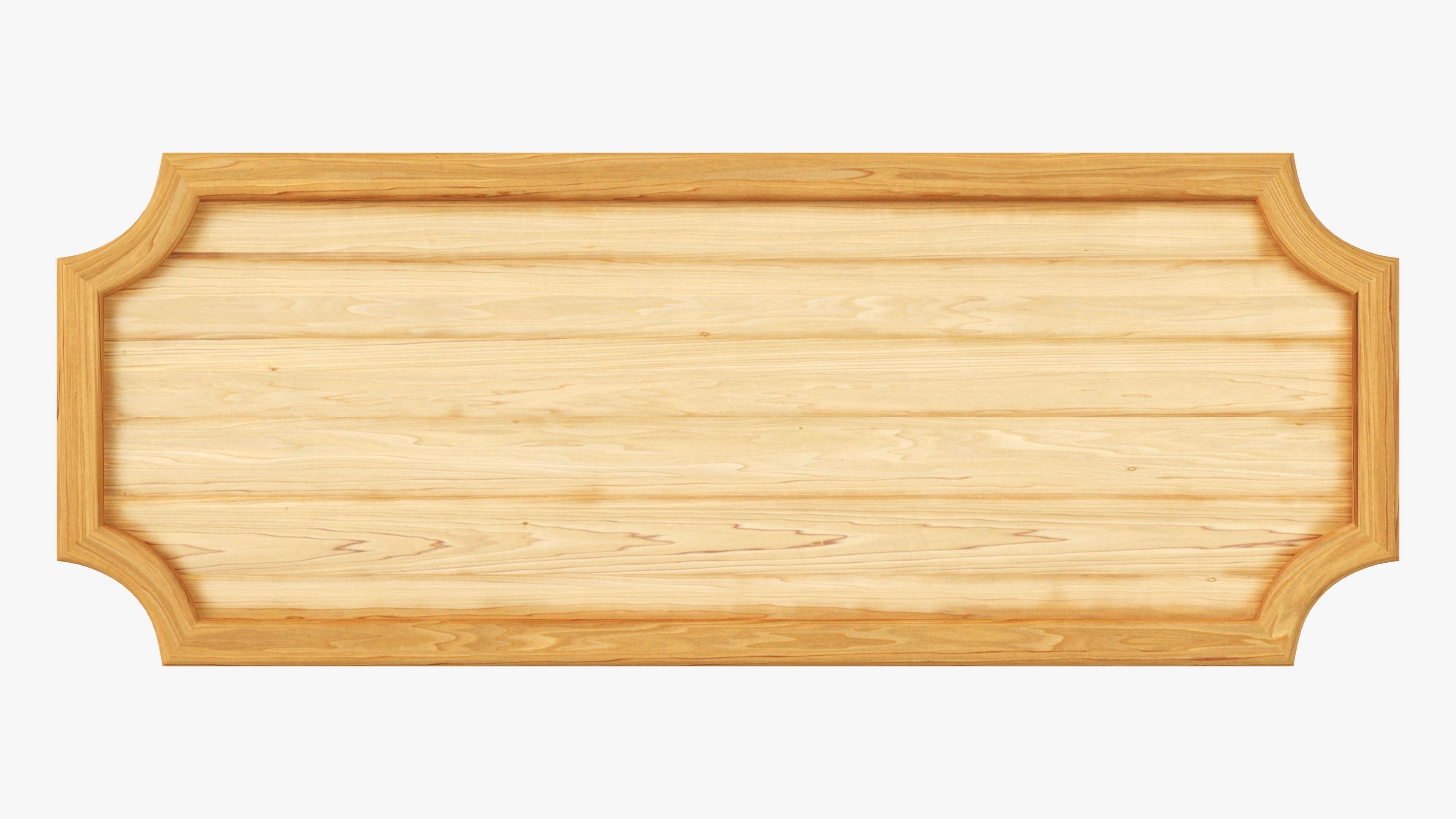 Wooden plate decorative  3D model_5