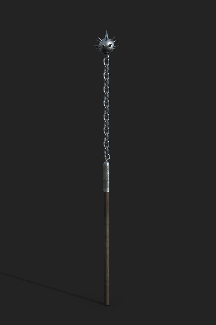 Realistic Medieval Flails Low-poly 3D model_2