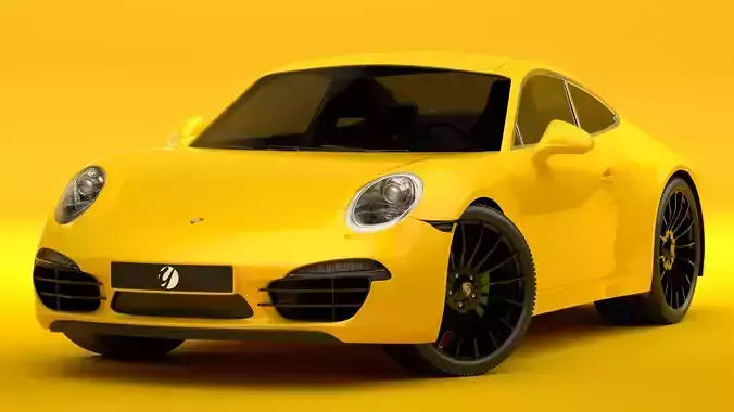 Porsche 911 Yellow 3D model