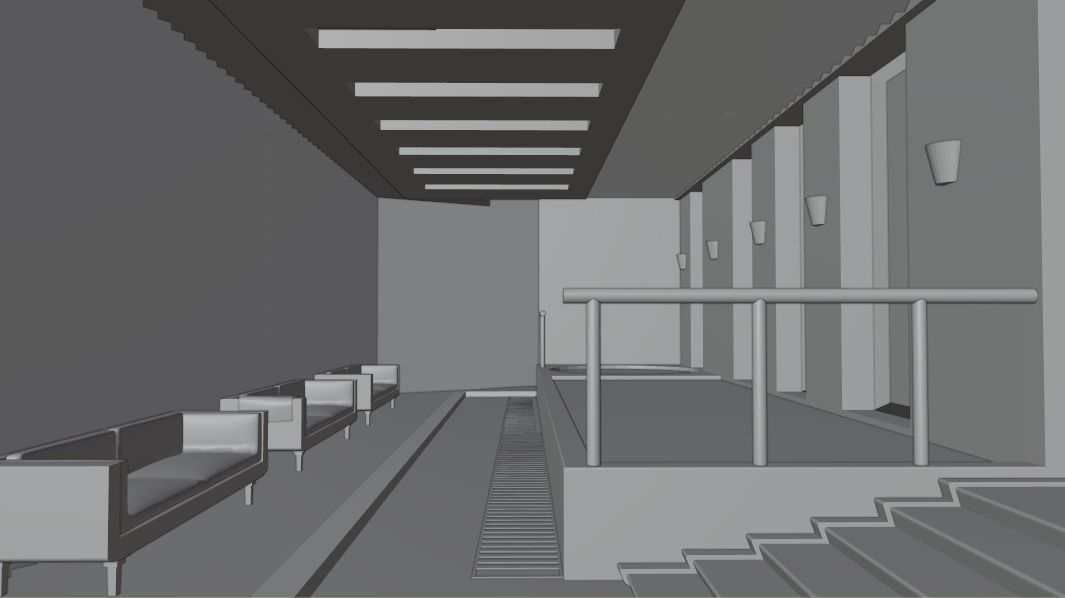 Indoor Pool Low-poly 3D model_2