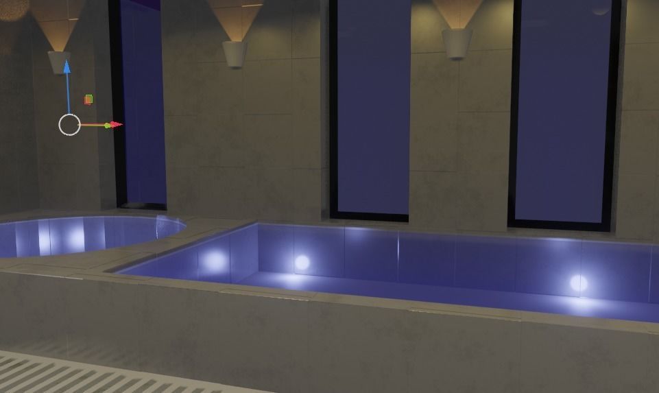 Indoor Pool Low-poly 3D model_3