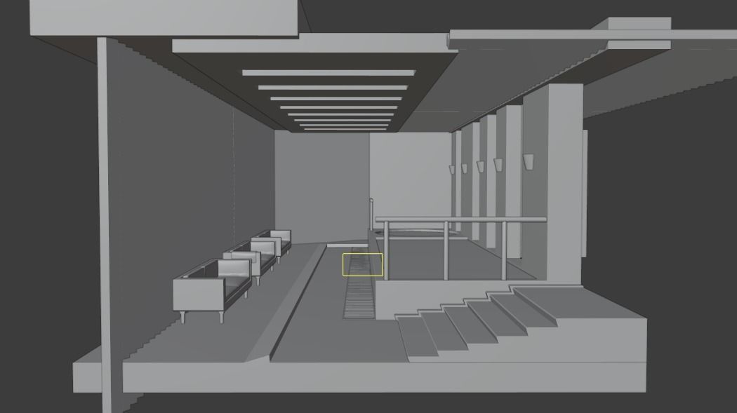 Indoor Pool Low-poly 3D model_1