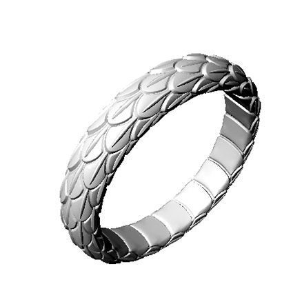 N024-02 Snake large texture ring 3D print model_4
