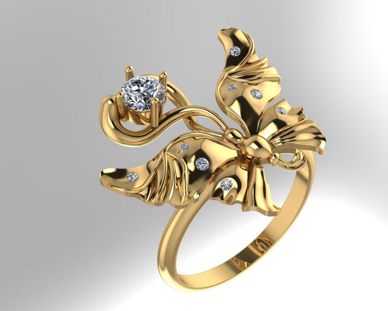 Butterfly Ring  3D print model_12