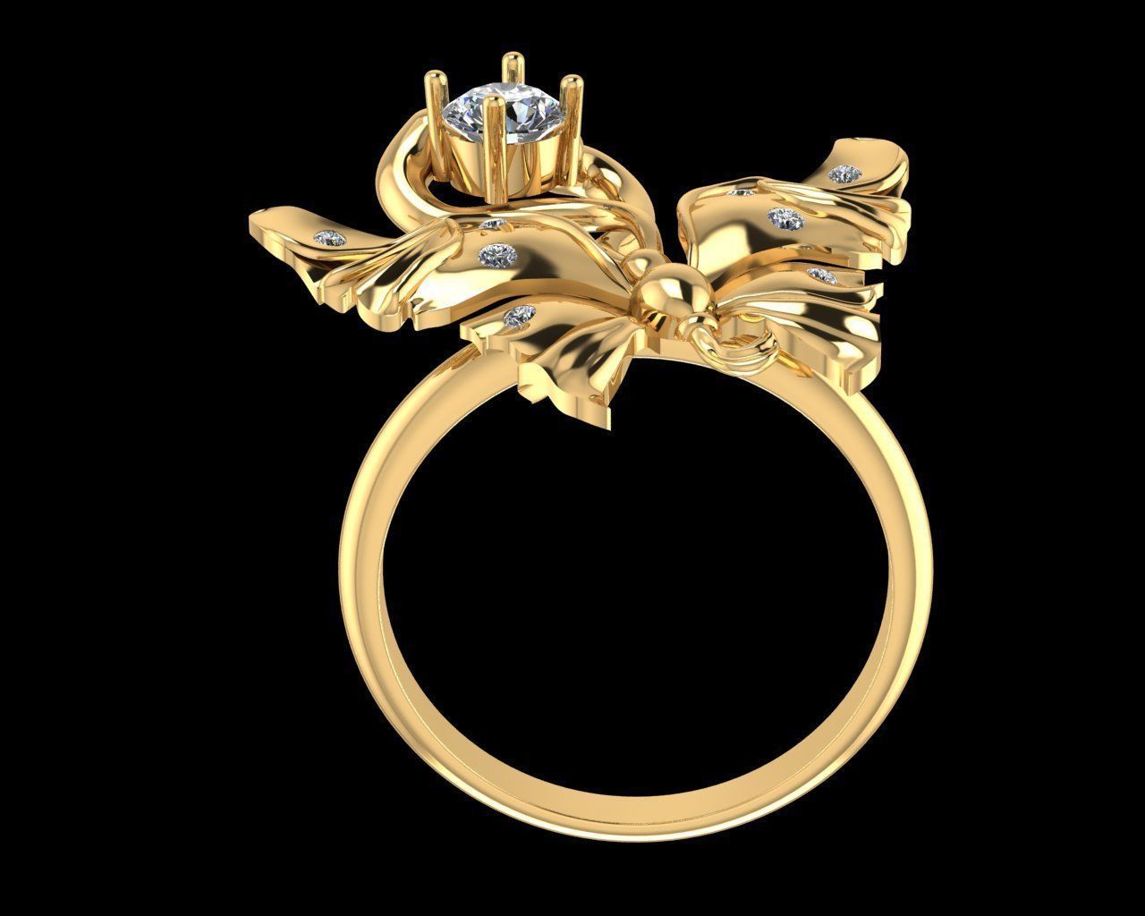 Butterfly Ring  3D print model_8