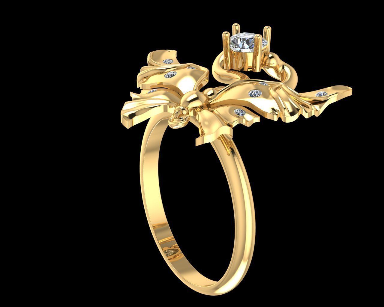 Butterfly Ring  3D print model_9