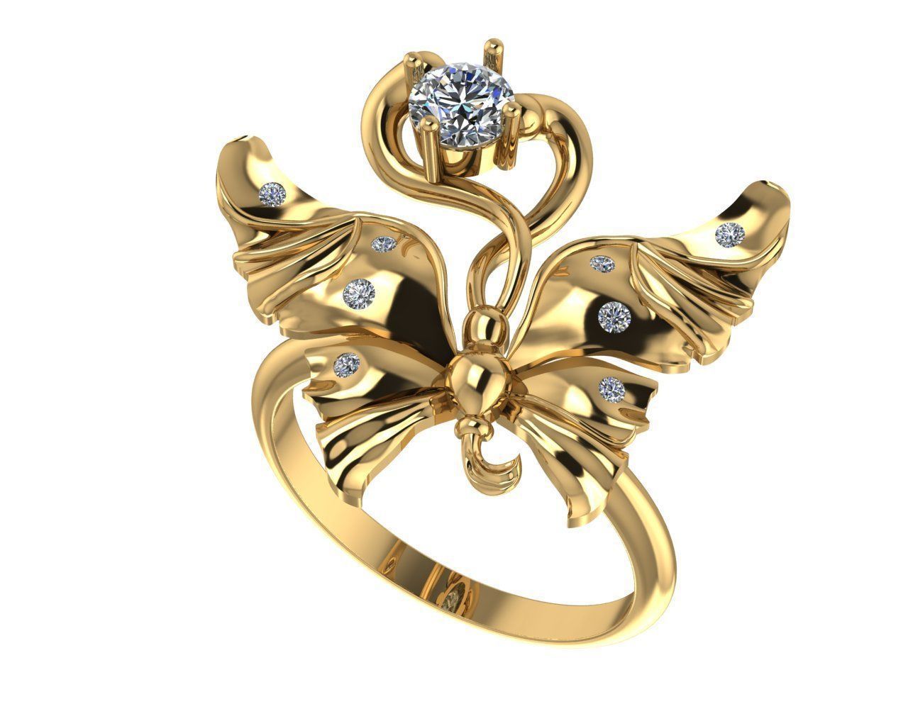 Butterfly Ring  3D print model_1