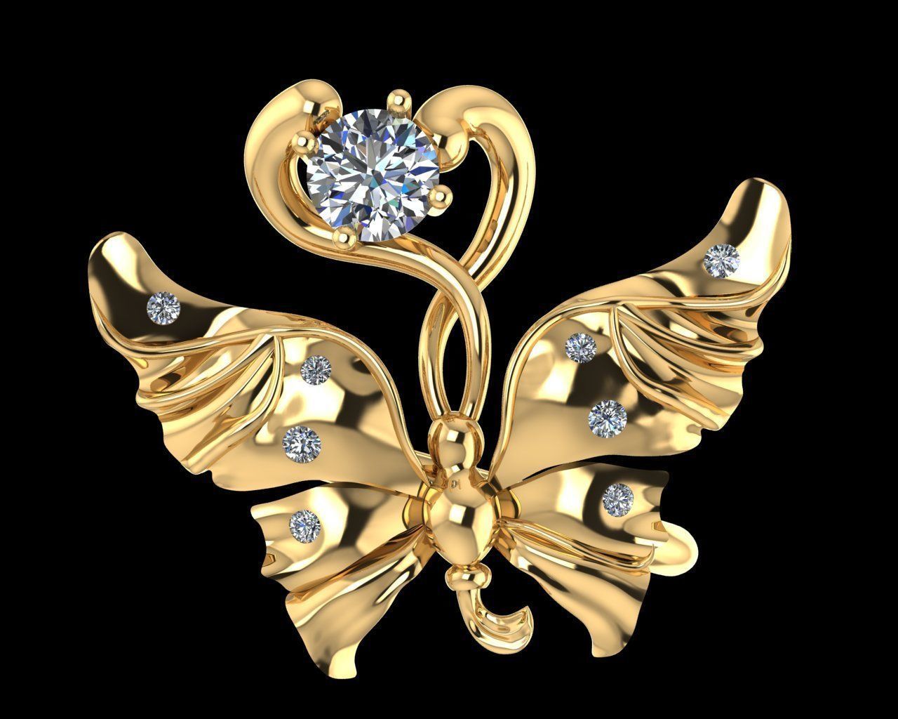 Butterfly Ring  3D print model_7