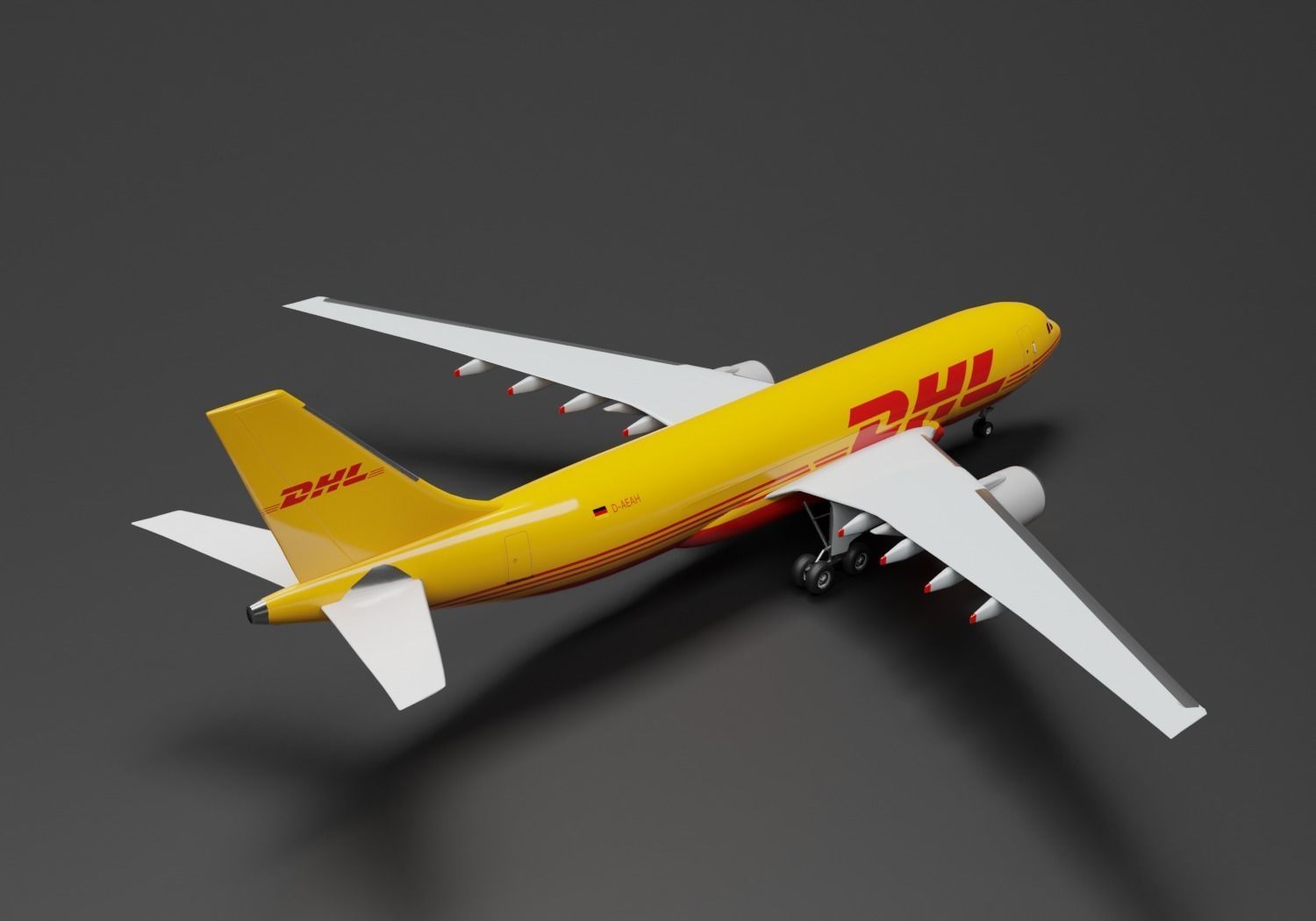 Airbus A300 DHL Cargo Livery 3D model_1